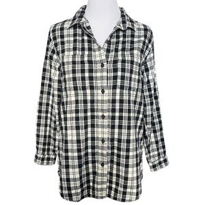 L.L. Bean plaid flannel button down shirt